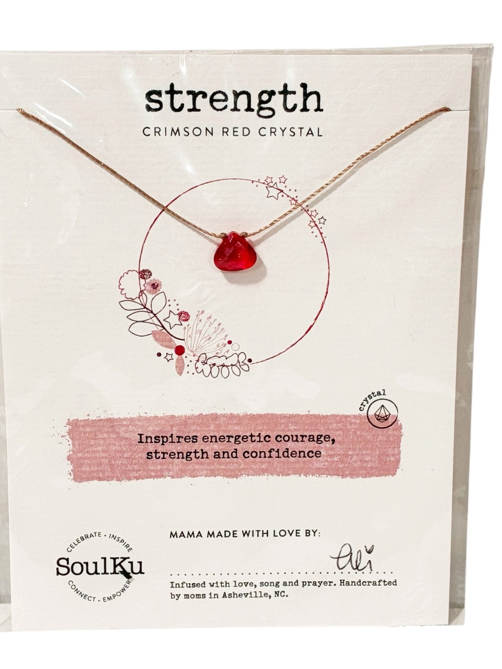 Soulku‎ Soul Shine Necklace Strength Crimson Red Necklace NEW